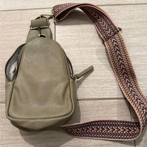 Anthropologie Olive Green Crossbody Bag